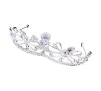 WOONEKY Elegant Rhinestone Bridal Wedding Tiara for Women High End Silver Princess Crown Hair Accessory Easy to Wear Headdress for Weddings Parties and Special Celebrations