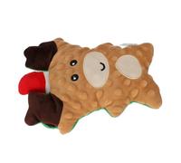 WOONEKY Elk Gingerbread Man Toy Interactive Squeak Stuffed Dog Toy for Puppy Teething Christmas Decor Gingerbread Doll Fun Play Pet Chew