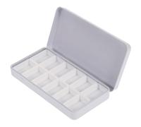 WOONEKY Empty Watercolor Tin Set with Removable Pans White Paint Case for Artists and Students Portable Watercolor Palette Box with Mixing Lid for Travel and Outdoor Painting