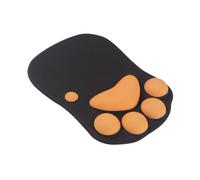 WOONEKY Ergonomic Wrist Support Mouse Pad for Office Use Breathable Silicone Wrist Rest Mat with Comfortable Non-slip Surface and Elbow Stress During Long Computer Hours Black and Orange
