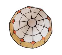WOONEKY European Style Yellow Glass Lampshade Vintage Decorative Lamp Cover for Ceiling Wall Floor Lamps Glass with Center Elegant Mediterranean Design