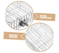 WOONEKY Expandable Stainless Steel Rotisserie Basket for Fish Chicken Wings and Veggies Rotating Grill Basket for Outdoor Bbq Picnics and Parties Adjustable Grilling Cage