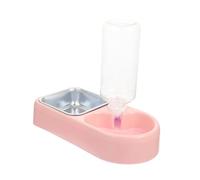 WOONEKY Fall Automatic Cat Feeder with Detachable Water Dispenser Bite Resistant Dual Pet Bowls for Indoor Cats and Dogs Bottle for Easy Water Monitoring Practical Multi Use Feeding
