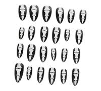 WOONEKY False Nails Halloween Gothic 24pcs Press on False Nails Women's Gothic Nail Tips Diy Manicure Kit