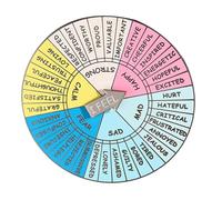 WOONEKY Feeling Wheel Badge Alloy Metal Emotion Wheel Decor for Therapy and Mental Health Durable Enamel Pin for Bags Backpacks and Gifts to Teens Seniors Classmates