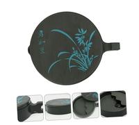WOONEKY Fish Shaped Traditional Inkstone with Lid for Calligraphy Beginners Smooth Grinding Surface Calligraphy Accessory for Chinese Ink Painting and Writing
