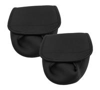 WOONEKY Fishing Tackle Storage Bag 2pcs Reel Cover Fishing Reel Organizer Reel Case Casting Reel Protector Reel Pouch Fisherman's Must-have Black