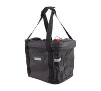 WOONEKY Folding Bike Basket Portable Canvas Storage for Electric Traditional Bicycles Compact Design Versatile Use for All Styles Black Zipper Style