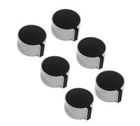 WOONEKY Gas Cooker Knobs 6 Pieces Stainless Steel Silver Replacement for Oven Gas Stove Kitchen Accessories Embedded Metal Switches