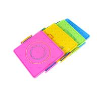 WOONEKY Geoboard Pegboard Educational Toy Set for Boys and Girls 14cm/16cm Dual-Sided Plastic Nail Board Geometric Shape Learning Tools for Primary School Math Teaching Random Color