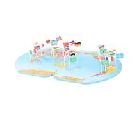 WOONEKY Geographic Cognitive Educational Wooden Flag Puzzle Interactive Learning with Country Flags Map Board for Preschool Boys to Enhance Imagination and Creativity