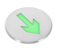 WOONEKY Glow Dark Stainless Steel Arrow Safety Sign Self-illuminating Emergency Exit Floor Sign Fire Indicator for Dark Environments No Power Needed One-way Direction Marker