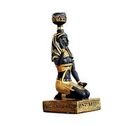WOONEKY Goddess Shaped Candleholder Ancient Egyptian Mythology Aromatherapy Candle Holder for Table Vintage Resin Animal Decor Home Ornament Present Desktop