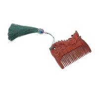 WOONEKY Green Sandalwood Comb Handmade Wooden Wide Tooth Scalp Massage Hair Cleaning Comb for Travel Friendly Zodiac Design First Birthday Gift