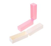 WOONEKY Grinding Head Storage Case Nail Drill Bits Organizer 2pcs 30-hole Nail Polishing Head Display Box Set and Manicure Tools Storage White and Pink