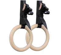 WOONEKY Gymnastic Rings with Adjustable Straps Solid Fitness Rings for Full Body Strength Training Durable Exercise Equipment for Cross Training Workouts
