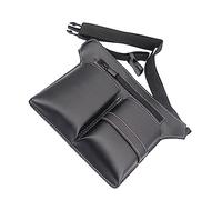 WOONEKY Hairdresser Waist Pack Large Capacity Scissors Bag Pu Shear Holder Barber Hair Tools Storage Pouch Black for Salon Hairdressing Use