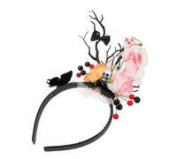 WOONEKY Halloween Skeleton Headband Lightweight Spooky Deer Antlers Ghost Skull Butterfly Hair Hoop for Themed Parties Cosplay and Day Dead Festival Accessories