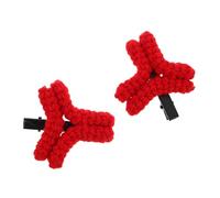 WOONEKY Hand-knitted Red Angry Mark Hair Clip for Bangs Soft Crochet Duckbill Barrette Cute Cartoon Styling Accessory for Women Fringe Live Stream Headwear Comfortable and Gentle Hair