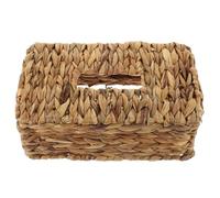 WOONEKY Hand-Woven Rectangular Tissue Box Decorative Napkin Holder with Flat Stable Base for Home Bathroom Car Rustic Storage Basket for Tissues and Small Items Kitchen and Desktop