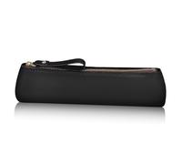 WOONEKY Handmade Black Leather Pencil Pouch Pencil Case for Travel and Classroom Multi Functional Pen Bag with Comfortable Touch and Suitable Capacity Adults and Students
