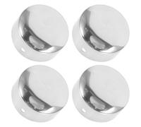 WOONEKY Handrail End Caps Silver Colour 4pcs Round Staircase Steps, PVC Material with Smooth Surface and Enhanced Safety Suitable for Indoor Banisters and Railings, for Homeowners