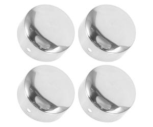 WOONEKY Handrail End Caps Silver Colour 4pcs Round Staircase Steps, PVC Material with Smooth Surface and Enhanced Safety Suitable for Indoor Banisters and Railings, for Homeowners