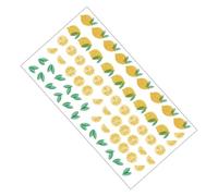 WOONEKY Hawaiian Yellow Lemon Wall Sticker, Self-Adhesive Bedroom Wall Decal Decor, Summer Fruit Pattern Decorative Sticker for Room