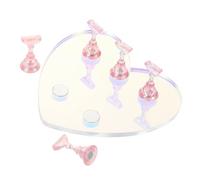 WOONEKY Heart-shaped Acrylic Nail Holder with Chess Display Stand for Practice and Nail Art Skill Development Portable Fake Display Board for Beginners and Professionals Home Salon Use