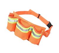WOONEKY High Visibility Tool Storage Belt Bag with Reflective Strips, Adjustable Oxford Cloth Waist Pouch 30.5x16.3x5.5cm for Workers and Cleaners in Nightly Road Maintenance and Wet