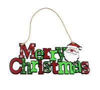 WOONEKY Hollow Out Christmas Door Sign Hanging Decor with Merry Christmas Print Festive Door Plaque for Holiday Party Decoration and Welcome Entrance Ornament