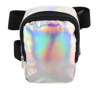 WOONEKY Holographic Thigh Bag for Women Adjustable Strap Leg Pouch Outdoor Waist Pack for Hiking Biking Travel Handsfree Convenience with Fashionable Iridescent Design
