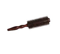 WOONEKY Home Curling Brush with Wooden Handle Bristle Hair Styling Comb for Women Ergonomic Design for Salon and Home Use Reduces Frizz and Adds Shine