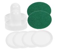 WOONEKY Ice Hockey Pusher White Paddle Replacement for Table Hockey Game Accessories with Pushers Balls Lint Pads for Indoor Competitive Play