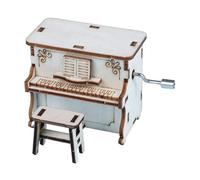 WOONEKY Intellectual Assembly Wooden Musical Box DIY Model for Educational Hand-cranked Piano Music Box Early Learning Plaything for Boys