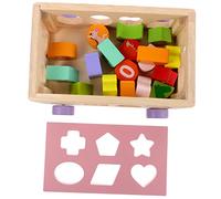WOONEKY Intelligent Car Building Blocks Boy Girl Toy Cars Animal Matching Sensory Play Educational Wooden Sorting Toys for Boys and Girls