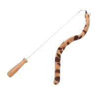 WOONEKY Interactive Cat Teaser Wand with Leopard Plush Tail Durable Plush Cat Stick for Extended Playtime Exercise