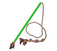 WOONEKY Interactive Small Green Dog Flirt Pole for Training and Exercise Durable Pet Teaser for Puppy Mental Stimulation and Energy Burn Safe Rotating Rod to Strengthen Bond and Prevent