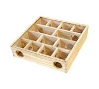 WOONEKY Interesting Hamster Maze Wooden Toy for Small Animals Chinchilla Maze Multi-grid Platform Safe Natural Wood