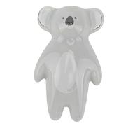 WOONEKY Koala Ceramic Cabinet Handle Drawer Pull, Light Grey Porcelain Wardrobe Cupboard Door Hardware for Home Furniture, Single Hole Kitchen Cabinet Accessory