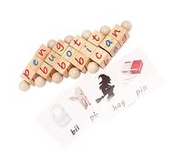 WOONEKY Letters Blocks Montessori English Word Learning Educational Plaything for Cognitive Development Safe Letter Building Blocks