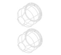 WOONEKY Light Bulb Cage Guard Lamp Shade Frame for Workshop Lighting Universal Fit Longterm Stability White 2pcs