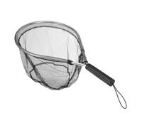 WOONEKY Lightweight Fishing Landing Basket with Elastic Line for Kayak Use Reusable Mesh Net for Outdoor Anglers Sturdy Corrosion-resistant Mini Fishing Trap in Black-grey