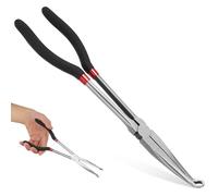 WOONEKY Long Reach Electrical Disconnect Pliers O-Shaped Nose Steel Construction Electrical Connector Tool for Precision Gripping and Automotive Repairs