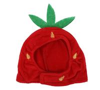WOONEKY Lovely Dog Hat Pet Strawberry Hat Handmade Comfortable for Holidays Portraits