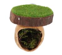 WOONEKY Magnetic Walnut Wood Jumping Spider Hideout with Climbing Platform Forest Shelter for Small Pets Geckos Lizards and Insects Dual Function Exploration Habitat