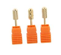 WOONEKY Manicure Drill Bit Kit 3 Pieces 4Cm round Head Tungsten Steel Hard to Deform Carve Nails for Women Nail Doing