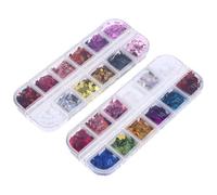 WOONEKY Manicure Sequins Nail Art Supplies 2 Boxes and Butterfly Heart Shaped with Assorted Colours, Portable and Easy to Use for Or Christmas Personal Use