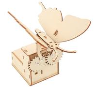 WOONEKY Mechanical Wooden Butterfly DIY Assembly Kit for Grade Classroom Must-have Educational Science Experiment Pre-cut Smooth Wood Model Required Gift for Boys