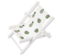 WOONEKY Mediterranean Style Miniature Beach Chair Desktop Ornament Nautical Themed Desk Decor Realistic Folding Chair for Home Office Charming Coastal Figurine